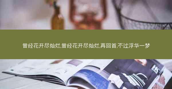 曾经花开尽灿烂,曾经花开尽灿烂,再回首,不过浮华一梦