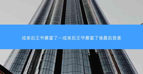 成亲后王爷暴富了—成亲后王爷暴富了谁最后登基