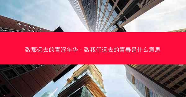 致那远去的青涩年华、致我们远去的青春是什么意思