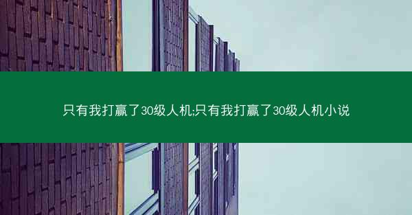 只有我打赢了30级人机;只有我打赢了30级人机小说