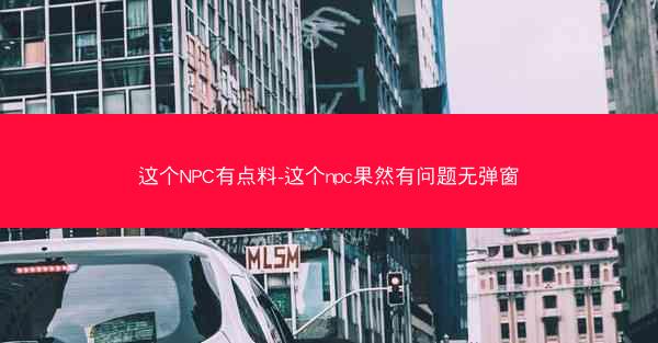 这个NPC有点料-这个npc果然有问题无弹窗