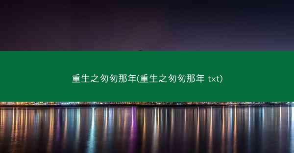 重生之匆匆那年(重生之匆匆那年 txt)