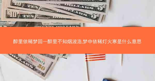 醉里依稀梦回—醉里不知烟波浩,梦中依稀灯火寒是什么意思