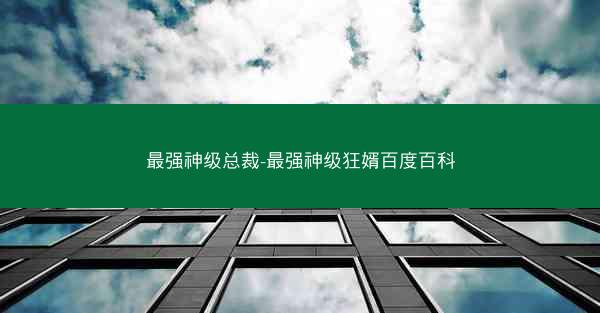 最强神级总裁-最强神级狂婿百度百科