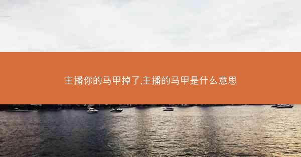 主播你的马甲掉了,主播的马甲是什么意思